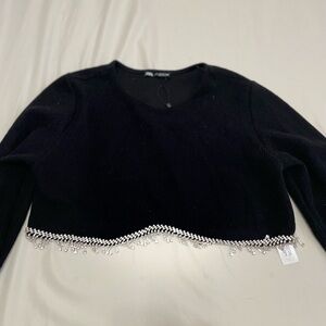 Zara Black Chain Sweater M
